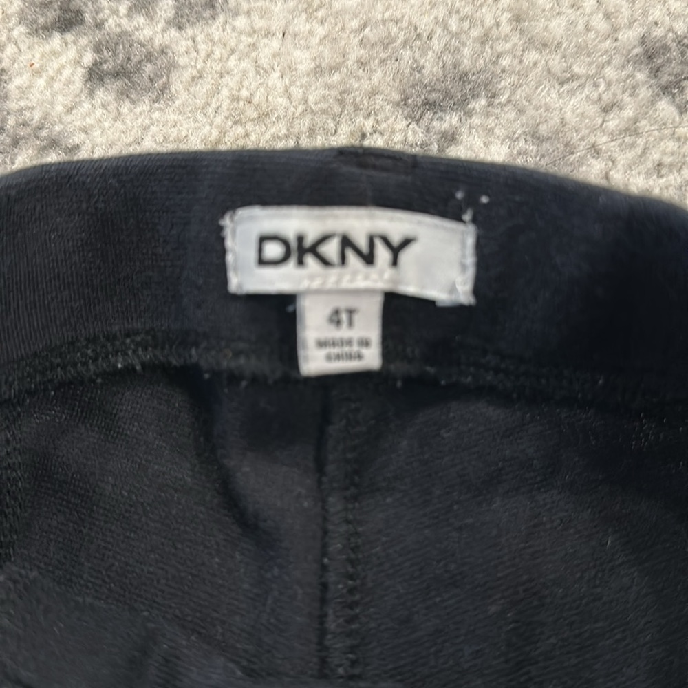 DKNY girls size 4T black stretch pants - Picture 2 of 3